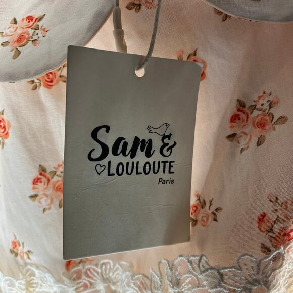NWT SAM & LOULOUTE Elsa Dress Cream Orange Rose Floral 120 5 - Picture 4 of 4
